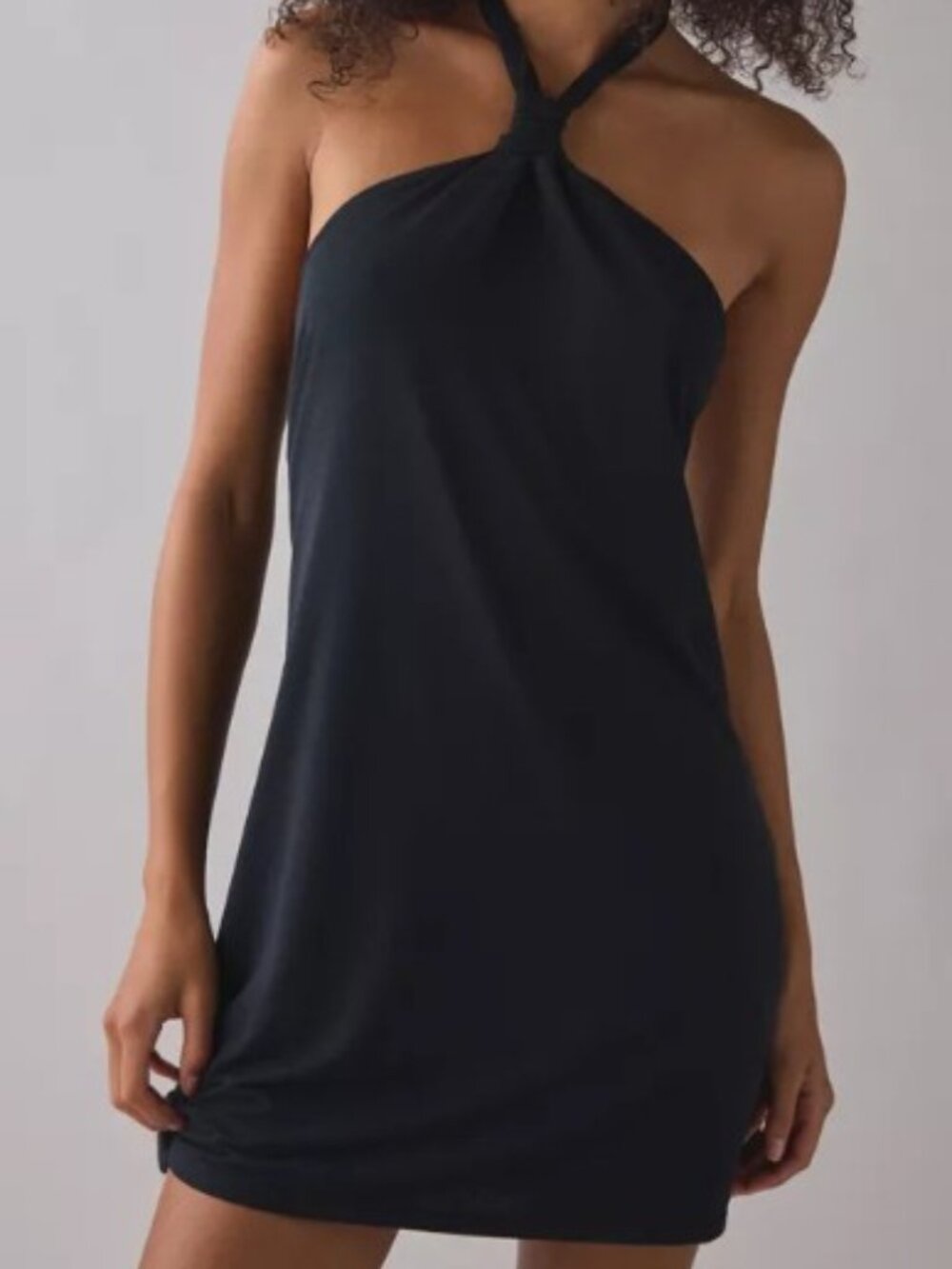 ReMADE By UO Remnants Mesh Knotted Halter Mini Dress